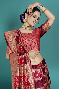 Stylish Silk Blend Zari Saree With Blouse Piece For Women-thumb2