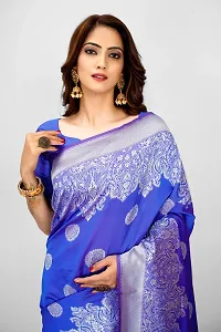 Stylish Art Silk Zari Work Saree With Blouse Piece For Women-thumb4