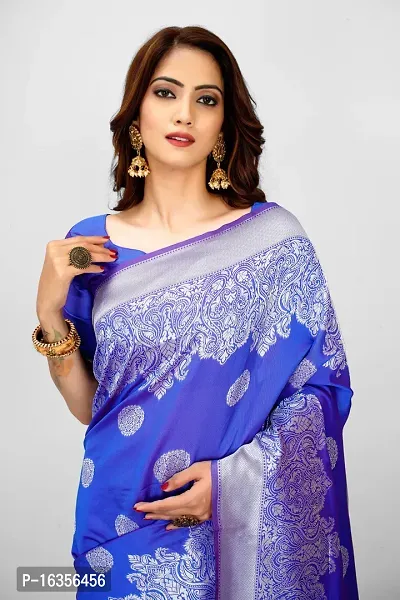 Stylish Art Silk Zari Work Saree With Blouse Piece For Women-thumb5