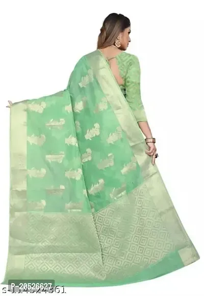 Stylish Silk Blend Zari Saree With Blouse Piece For Women-thumb3