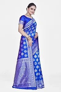 Stylish Art Silk Zari Work Saree With Blouse Piece For Women-thumb4