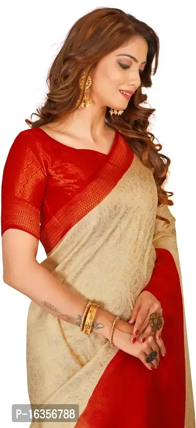 Stylish Art Silk Zari Work Saree With Blouse Piece For Women-thumb3