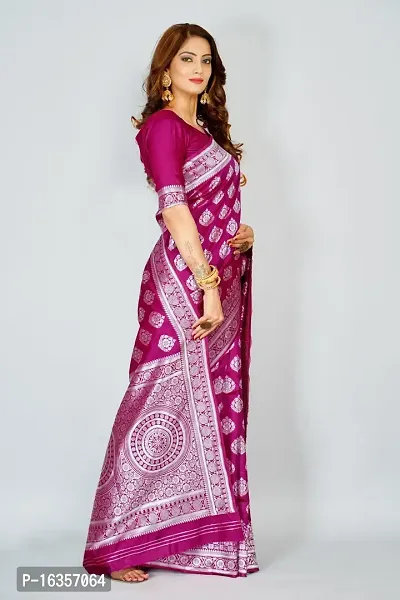 Stylish Purple Art Silk Zari Work Saree With Blouse Piece For Women-thumb5