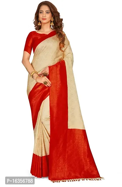 Stylish Art Silk Zari Work Saree With Blouse Piece For Women-thumb4