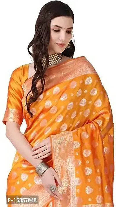 Stylish Art Silk Zari Work Saree With Blouse Piece For Women-thumb4