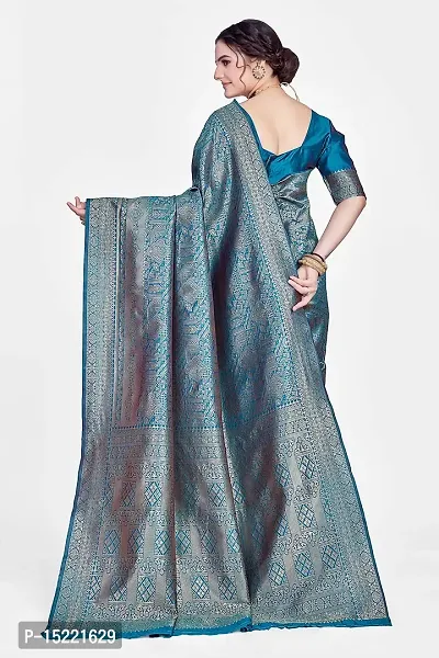 Stylish Art Silk Jacquard Saree With Blouse Piece For Women-thumb2