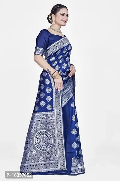 Stylish Art Silk Zari Work Saree With Blouse Piece For Women-thumb5