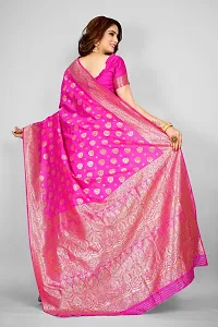 Stylish Art Silk Zari Work Saree With Blouse Piece For Women-thumb1