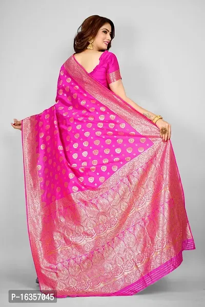 Stylish Art Silk Zari Work Saree With Blouse Piece For Women-thumb2