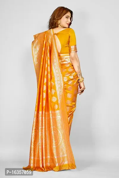 Stylish Art Silk Zari Work Saree With Blouse Piece For Women-thumb2
