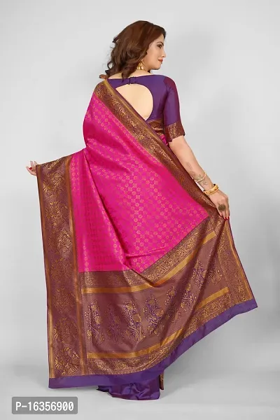 Stylish Art Silk Zari Work Saree With Blouse Piece For Women-thumb3