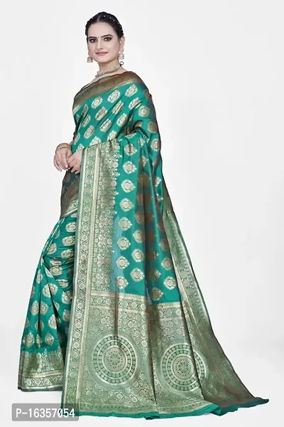 Stylish Art Silk Zari Work Saree With Blouse Piece For Women-thumb4