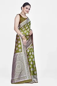 Stylish Art Silk Zari Work Saree With Blouse Piece For Women-thumb4