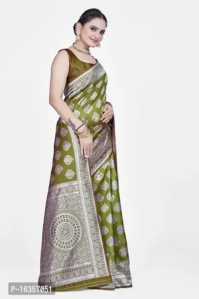 Stylish Art Silk Zari Work Saree With Blouse Piece For Women-thumb5