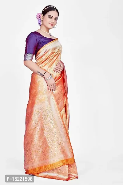 Stylish Art Silk Jacquard Saree With Blouse Piece For Women-thumb4