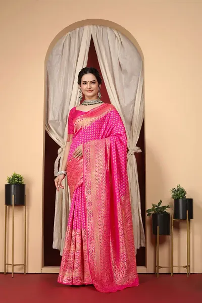 Stylish Art Silk Saree With Blouse Piece For Women