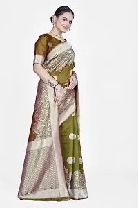 Stylish Art Silk Zari Work Saree With Blouse Piece For Women-thumb4