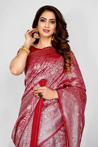 Stylish Art Silk Zari Work Saree With Blouse Piece For Women-thumb3