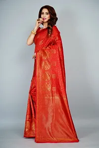 Stylish Art Silk Zari Work Saree With Blouse Piece For Women-thumb2