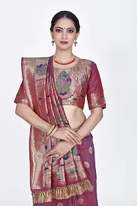 Stylish Art Silk Zari Work Saree With Blouse Piece For Women-thumb2