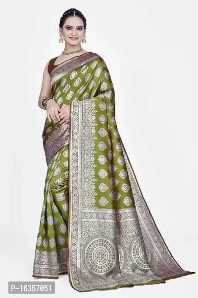 Stylish Art Silk Zari Work Saree With Blouse Piece For Women