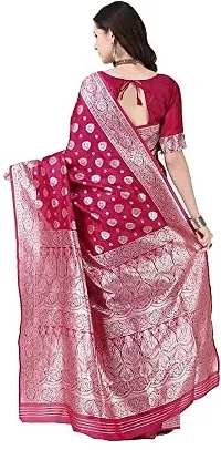 Stylish Art Silk Zari Work Saree With Blouse Piece For Women-thumb1