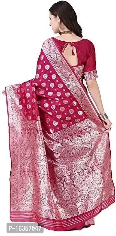 Stylish Art Silk Zari Work Saree With Blouse Piece For Women-thumb2