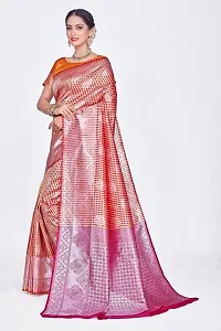 Stylish Art Silk Jacquard Saree With Blouse Piece For Women-thumb4