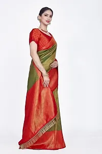 Stylish Art Silk Zari Work Saree With Blouse Piece For Women-thumb4