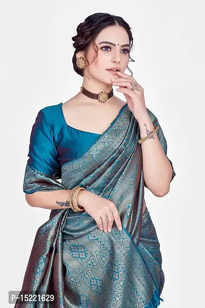 Stylish Art Silk Jacquard Saree With Blouse Piece For Women-thumb3