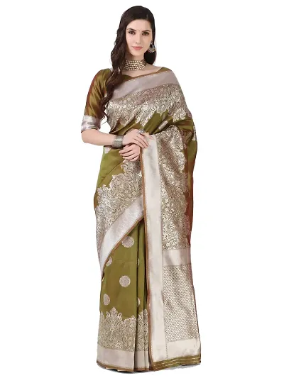 Trending Art Silk Saree with Blouse piece 