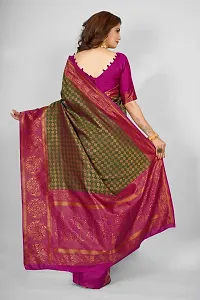 Stylish Art Silk Zari Work Saree With Blouse Piece For Women-thumb2