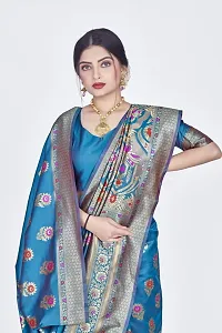 Stylish Art Silk Zari Work Saree With Blouse Piece For Women-thumb2