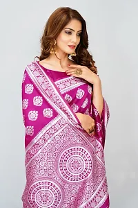 Stylish Purple Art Silk Zari Work Saree With Blouse Piece For Women-thumb2