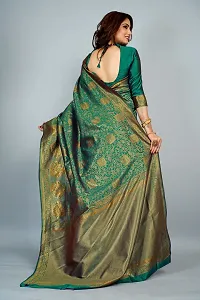 Stylish Art Silk Zari Work Saree With Blouse Piece For Women-thumb1