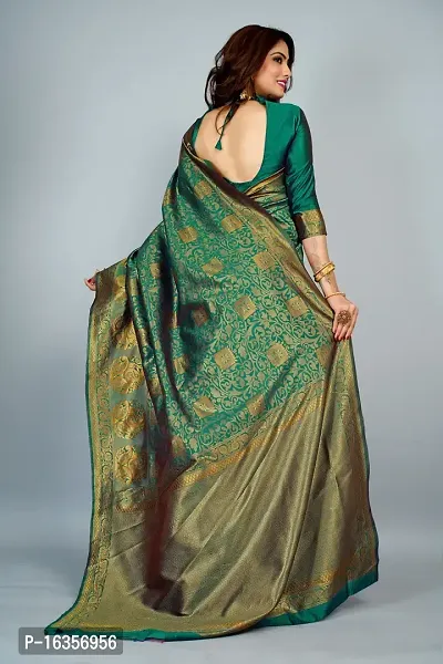 Stylish Art Silk Zari Work Saree With Blouse Piece For Women-thumb2