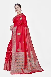 Stylish Art Silk Zari Work Saree With Blouse Piece For Women-thumb3