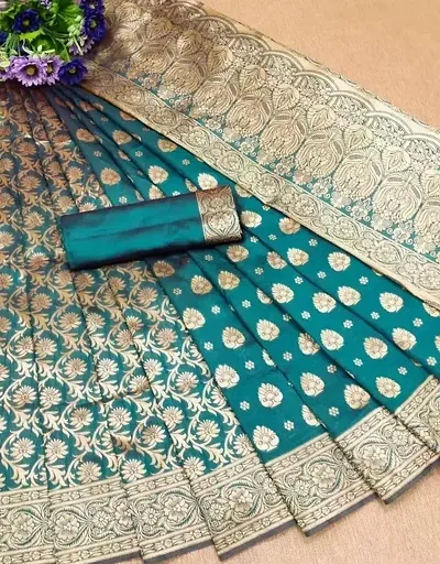 Banarasi Silk Jacquard Sarees With Blouse Piece