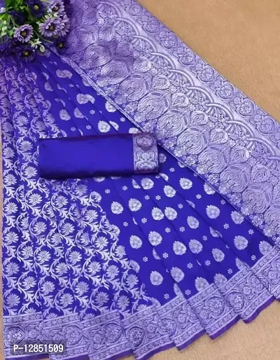 Stylish Banarasi Silk Jacquard Saree With Blouse Piece For Women