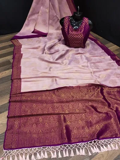 Must Have Art Silk Saree with Blouse piece 