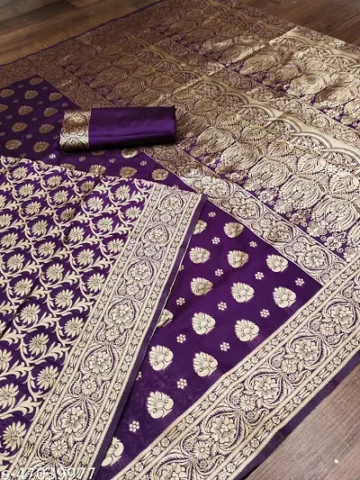 Banarasi Silk Jacquard Sarees With Blouse Piece