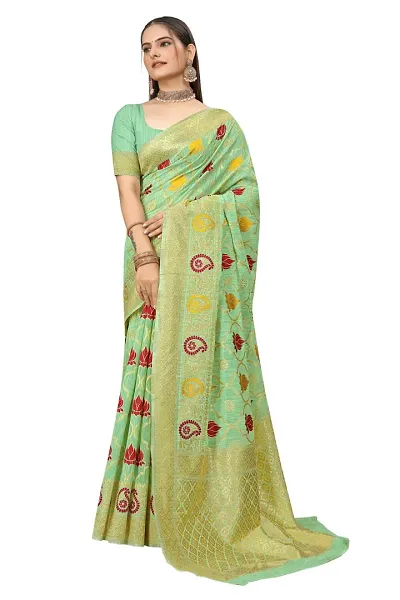 Attractive Art Silk Saree with Blouse piece