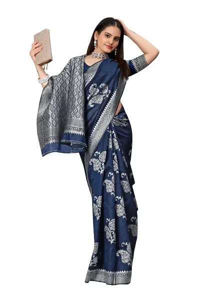 New In Art Silk Saree with Blouse piece 