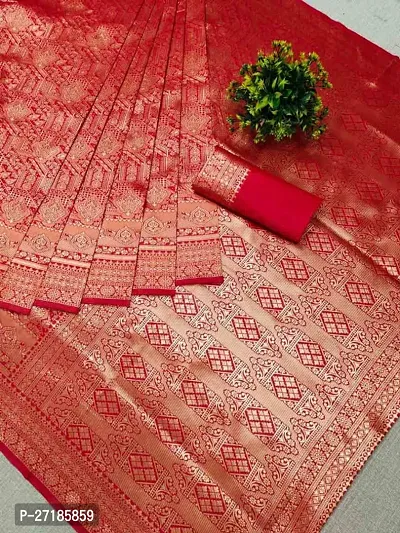 Stylish Soft Silk Maroon Saree with Blouse piece For Women