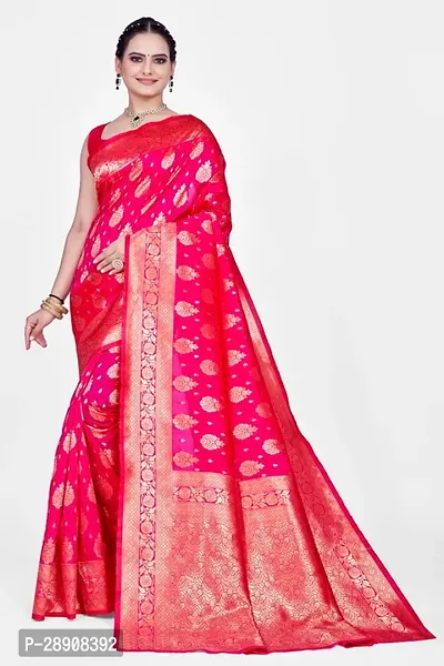 Stylish Art Silk Jacquard Saree With Blouse For Women-thumb0