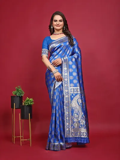 Attractive Art Silk Saree with Blouse piece 