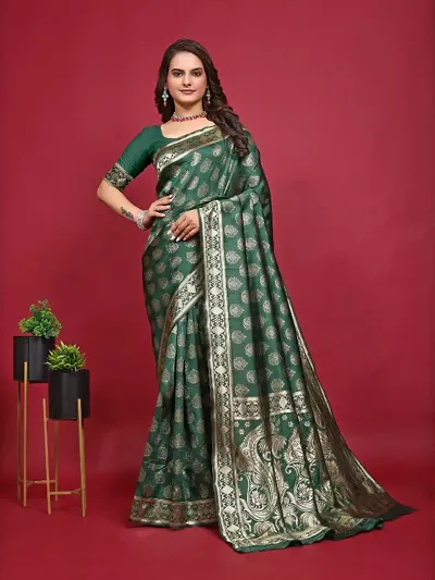 Glamorous Art Silk Saree with Blouse piece 