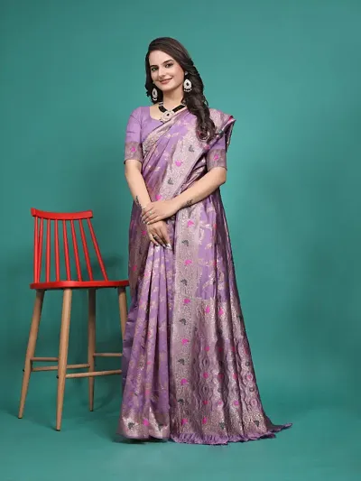 Glamorous Art Silk Saree with Blouse piece 