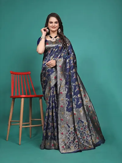 Attractive Art Silk Saree with Blouse piece 