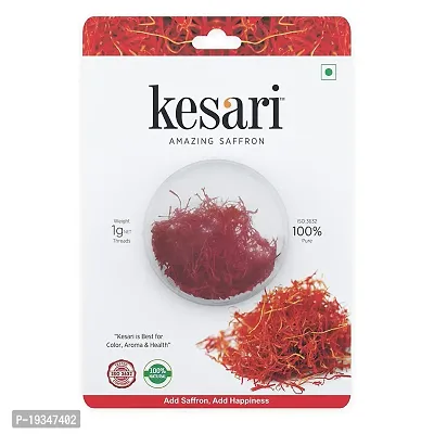 Kesari Saffron Pure  Natural, Finest A++ Grade Kesar Original Kashmiri for Health, Beauty  Cooking, All Red, 1 Gram-thumb0